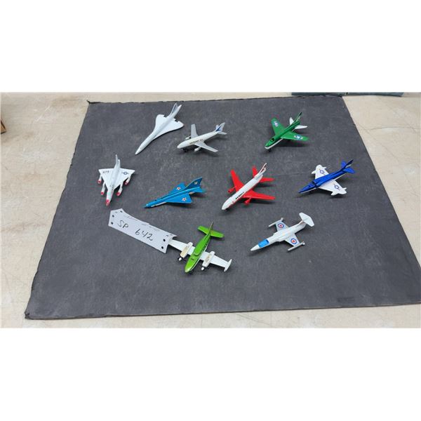 9 Vintage Die-Cast Jets, Mostly Matchbox: Concorde, Air France, & Military Jets