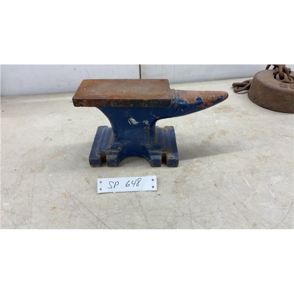 24 Pound Anvil, Blue Painted Cast Iron, 11" Long