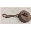 Image 3 : 25 Pound Cast Iron Horse Tether Weight with Chain