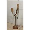 Image 1 : Mid-Century Modeline of California Teak and Brass Two-Shade Floor Lamp, Circa 1960s, 59" Tall