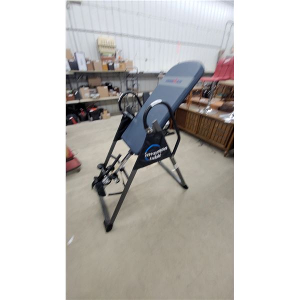Ironman IFT 1000 Inversion Table with Blue Padded Backrest and Ankle Locking System