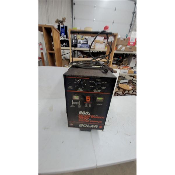 Solar 560a Heavy-Duty 6V/12V Battery Charger, Tester, and Engine Starter by Century Mfg.