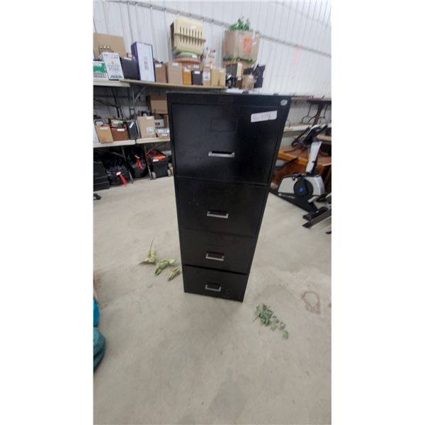 Black Metal Four-Drawer Vertical Filing Cabinet with Lock, Letter-Size Hanging File Compatible 51"