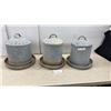 Image 1 : Vintage Oakes No. 503 Galvanized Metal Poultry Feeders, Set of 4