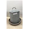Image 2 : Vintage Oakes No. 503 Galvanized Metal Poultry Feeders, Set of 4
