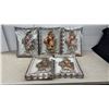 Image 1 : Vintage Copper and Brass-Tone Sailing Ship 3D Chalkware Style Wall Plaques in Original Packaging