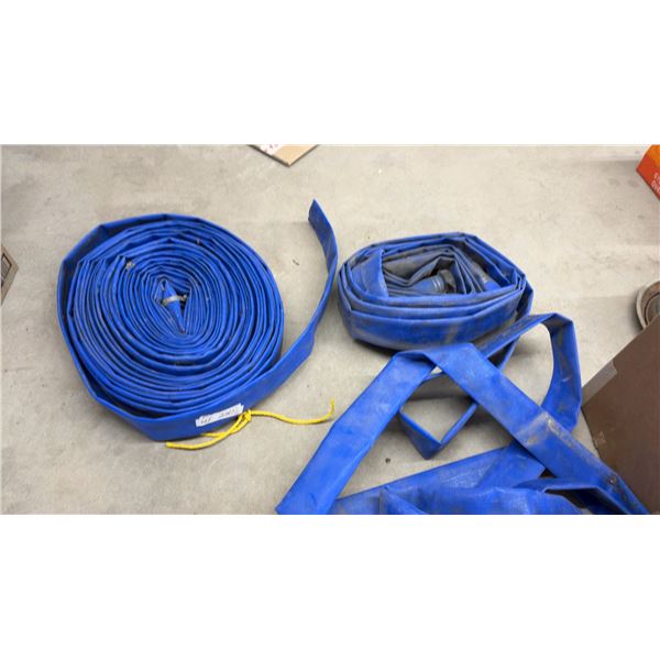 Blue Flexible Layflat Water Transfer Hoses, Two Rolls