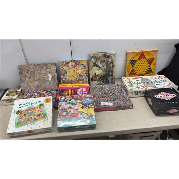 Assorted Jigsaw Puzzles & Board Games: Springbok, Golden Gallery, & More