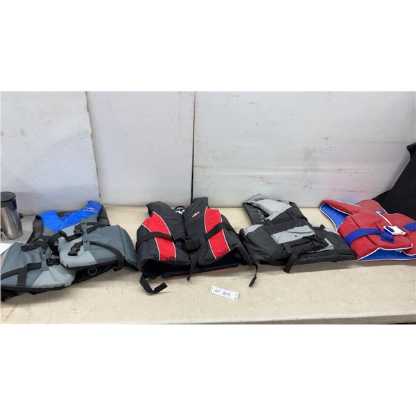 Assorted Personal Flotation Devices: Fluid Large PFD, Sport Dimension XXL-XXXL PFD, & More