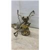 Image 6 : 2 Vintage Brass Chandelier Hanging Lamp with Chains and Wiring. No Shades