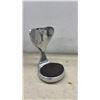 Image 2 : Hoselton Hand Cast Aluminum Wine Hilder Sculpture, Antique Victorian Double Arm Wall Sconce