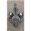 Image 7 : Hoselton Hand Cast Aluminum Wine Hilder Sculpture, Antique Victorian Double Arm Wall Sconce