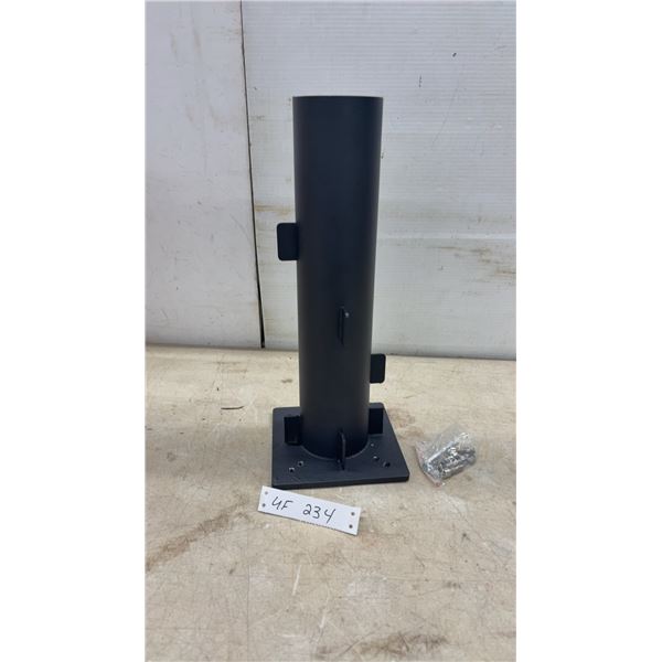 Black Metal Post Base & Mounting Hardware For Patio Umbrellas, 15 1/2" High with 3 1/4" Diameter