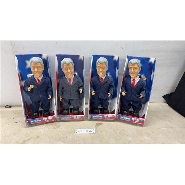 Four President Bill Clinton Dancin' Machine Dolls, 6.30" W X 14.96" H