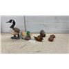 Image 1 : Ceramic Goose & Mallard Duck Figurines, Duck Trinket Box, Egg on Wood Base, & 2 Lidded Dishes