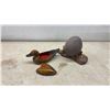 Image 5 : Ceramic Goose & Mallard Duck Figurines, Duck Trinket Box, Egg on Wood Base, & 2 Lidded Dishes
