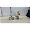 Image 1 : Vintage Art Deco Torchiere Lamp, Chrome Finish, Opaline Glass Column (Not Complete, No Power Cord
