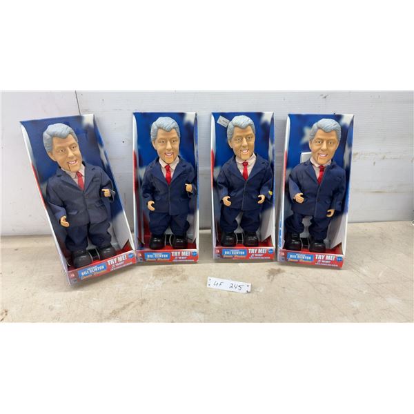 Four President Bill Clinton Dancin' Machine Dolls, 6.30" W X 14.96" H