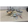 Image 1 : Chromeware: Two-Tiered Serving Tray, Divided Serving Dish. Teapot, Sugar Bowl, & Assorted Spoons.