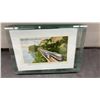 Image 2 : Vista Dome Twin Zephyrs Postcard in Glass Frame, Green Glass & Brass Condiment Set