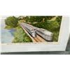 Image 3 : Vista Dome Twin Zephyrs Postcard in Glass Frame, Green Glass & Brass Condiment Set