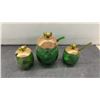 Image 6 : Vista Dome Twin Zephyrs Postcard in Glass Frame, Green Glass & Brass Condiment Set