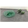Image 8 : Vista Dome Twin Zephyrs Postcard in Glass Frame, Green Glass & Brass Condiment Set