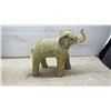 Image 2 : Black Plastic Owl Garden Decoy and Carved Elephant Figurine, 12" Tall