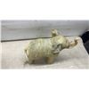 Image 3 : Black Plastic Owl Garden Decoy and Carved Elephant Figurine, 12" Tall