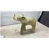 Image 4 : Black Plastic Owl Garden Decoy and Carved Elephant Figurine, 12" Tall