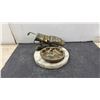 Image 7 : Assorted Collectibles: 4-Piece Colored Glass Ashtray Set, Metal Donkey, Brass Ashtray & More