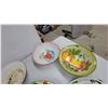 Image 4 : Vintage Hand-Painted Enamelware Lot: Turkey Platter, Floral Oval Plates, Fruit Bowls and More