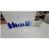 Image 1 : Antique Glass Bottle Collection, Phillips Milk of Magnesia Cobalt Blue, Codd-Neck Aqua Marble