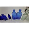 Image 2 : Antique Glass Bottle Collection, Phillips Milk of Magnesia Cobalt Blue, Codd-Neck Aqua Marble