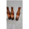 Image 2 : Vintage Orange-Crush Amber Ribbed Glass Soda Bottles, Set of 4