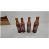 Image 5 : Vintage Orange-Crush Amber Ribbed Glass Soda Bottles, Set of 4