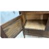 Image 7 : Antique Oak Dresser with Mirror, 2 Drawers, 2 Cabinets, and 1 Lower Drawer