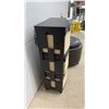 Image 3 : Three-Drawer Storage Unit and Round Faux Leather Ottoman