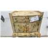 Image 3 : Hand-Painted Floral Nightstand with Drawer and Cabinet Doors, 18 × 13 × 33"