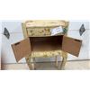Image 4 : Hand-Painted Floral Nightstand with Drawer and Cabinet Doors, 18 × 13 × 33"