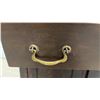 Image 5 : Dark Wood Dresser with Curved Backsplash and Brass Pulls
