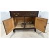 Image 6 : Dark Wood Dresser with Curved Backsplash and Brass Pulls