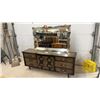 Image 1 : Mid-Century Modern Dresser and Mirror, 72 × 17 × 30"