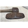 Image 2 : Antique Broad Axe Hewing Axe with Wooden Handle