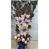 Image 3 : Pair of Christmas Decorations, ~40 × 16” with Poinsettias and Ornaments