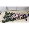 Image 5 : Pair of Christmas Decorations, ~40 × 16” with Poinsettias and Ornaments