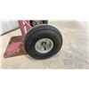 Image 4 : Two-Wheeled Utility Hand Truck, Red Metal Frame, Pneumatic Tires