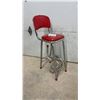 Image 1 : Vintage Cosco Mid-Century Chrome Kitchen Step Stool Chair, Red Vinyl