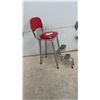 Image 2 : Vintage Cosco Mid-Century Chrome Kitchen Step Stool Chair, Red Vinyl