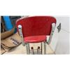 Image 5 : Vintage Cosco Mid-Century Chrome Kitchen Step Stool Chair, Red Vinyl